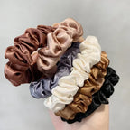 Satin Hair Scrunchies Set - Softer Than Silk (6/12 Pack)