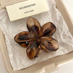 Leopard Print Hair Claw Clips - Trendy Flower Design (3 Pack)
